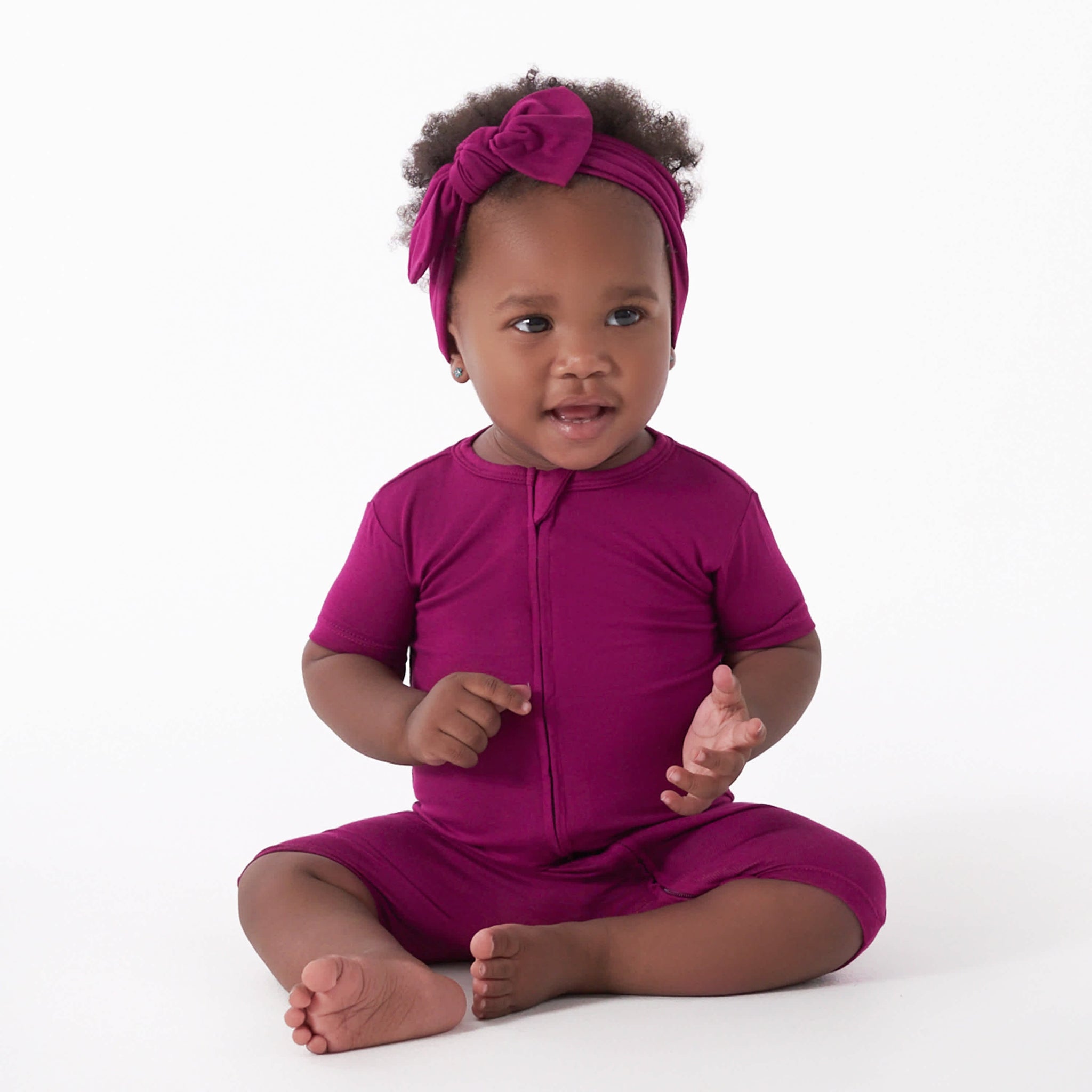 Baby Raspberry Buttery Soft Viscose Made from Eucalyptus Snug Fit Romper-Gerber Childrenswear Wholesale