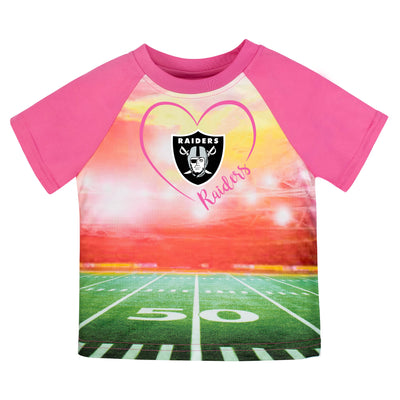 Las Vegas Raiders Toddler Girls Short Sleeve Tee Shirt-Gerber Childrenswear Wholesale