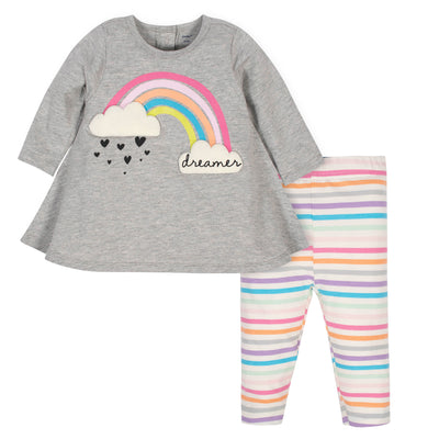 2-Piece Baby Girls Rainbow Dress and Legging Set-Gerber Childrenswear Wholesale