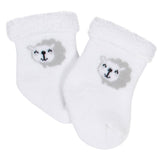 6-Pack Baby Neutral Lamb Wiggle-Proof Terry Bootie Socks-Gerber Childrenswear Wholesale