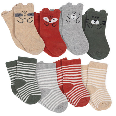 8-Pack Boys Animals Jersey Crew Socks-Gerber Childrenswear Wholesale