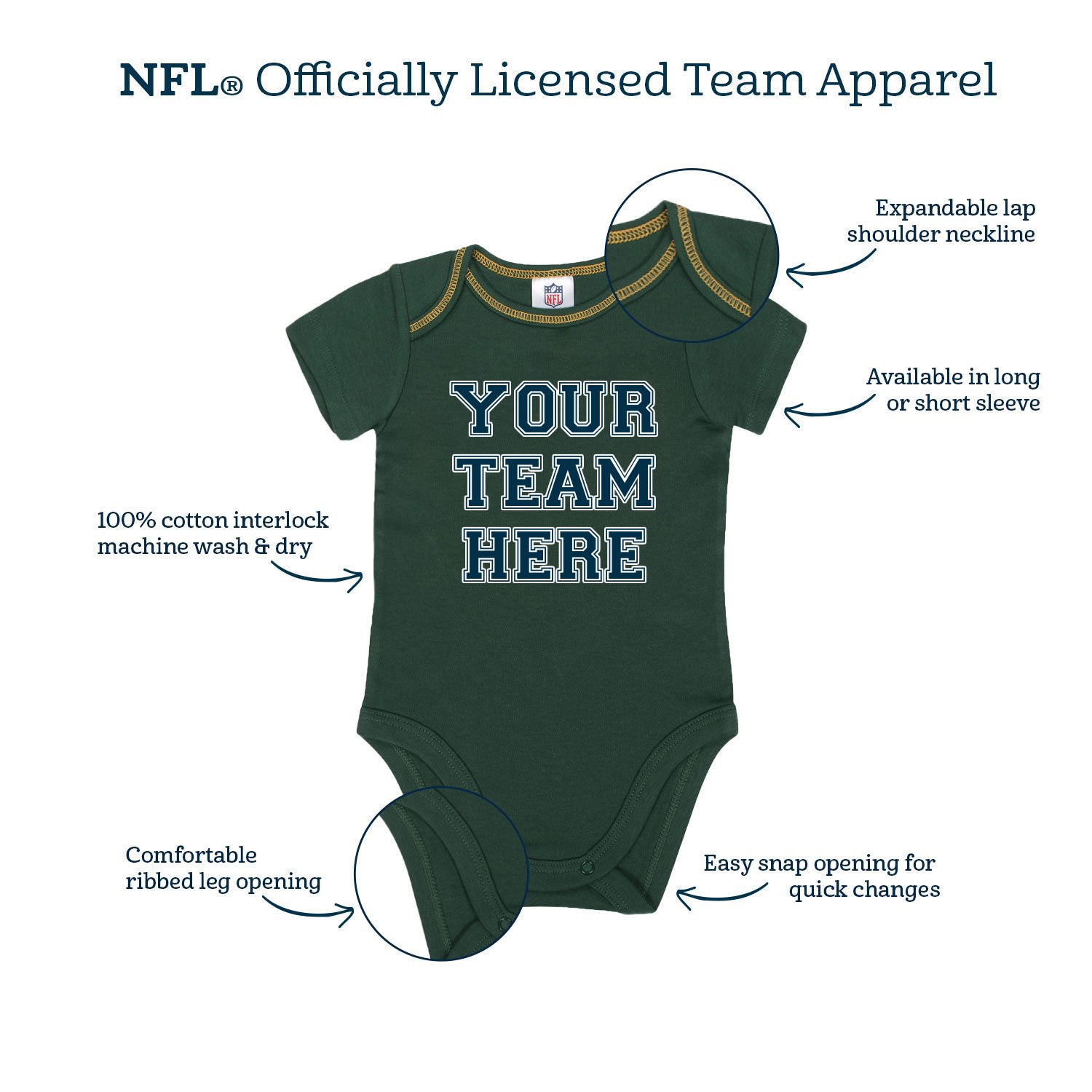 3-Pack Atlanta Falcons Short Sleeve Bodysuits-Gerber Childrenswear Wholesale