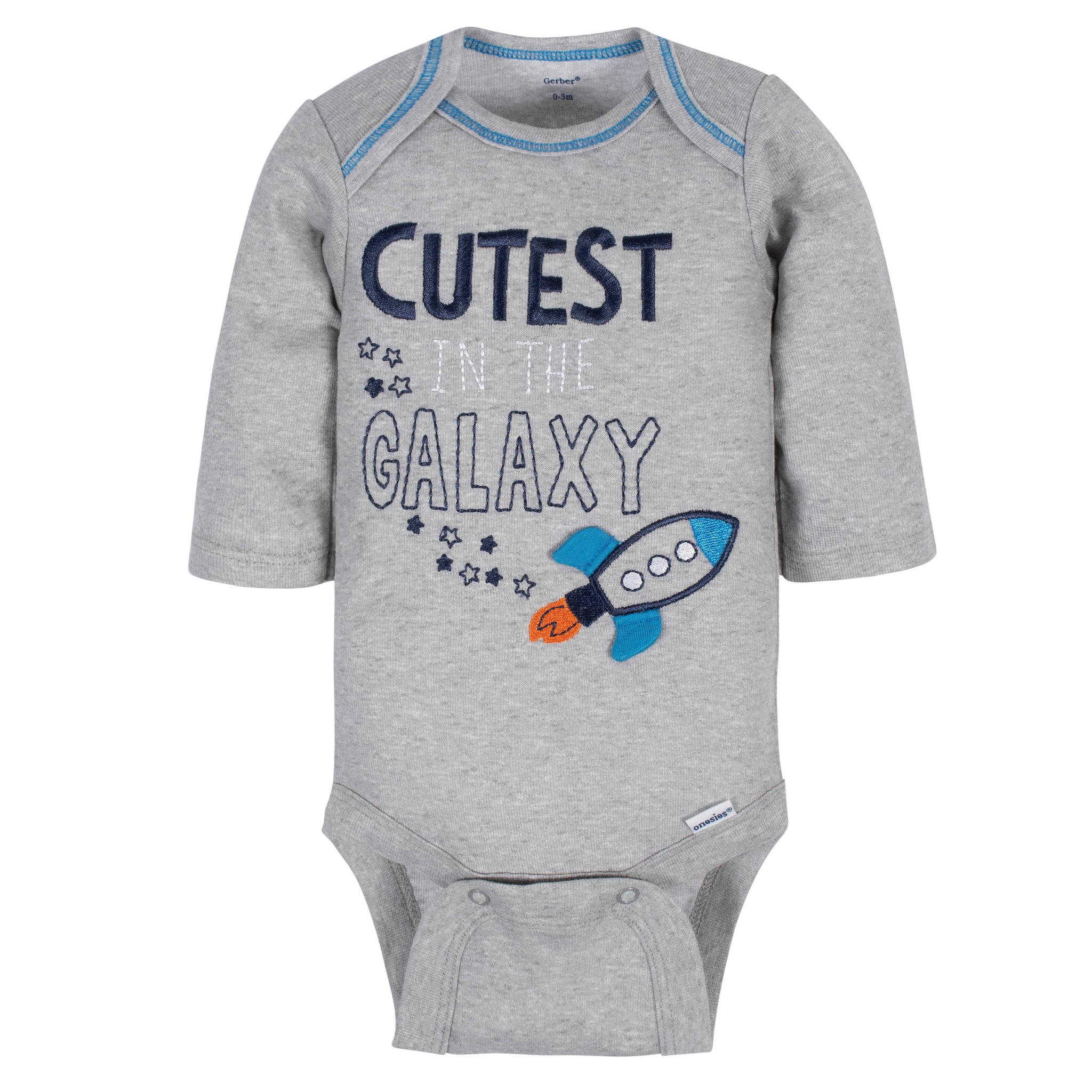3-Pack Baby Boys Galaxy Long Sleeve Onesies® Bodysuits-Gerber Childrenswear Wholesale