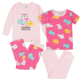 4-Piece Girls Cats Snug Fit Cotton Pajamas-Gerber Childrenswear Wholesale