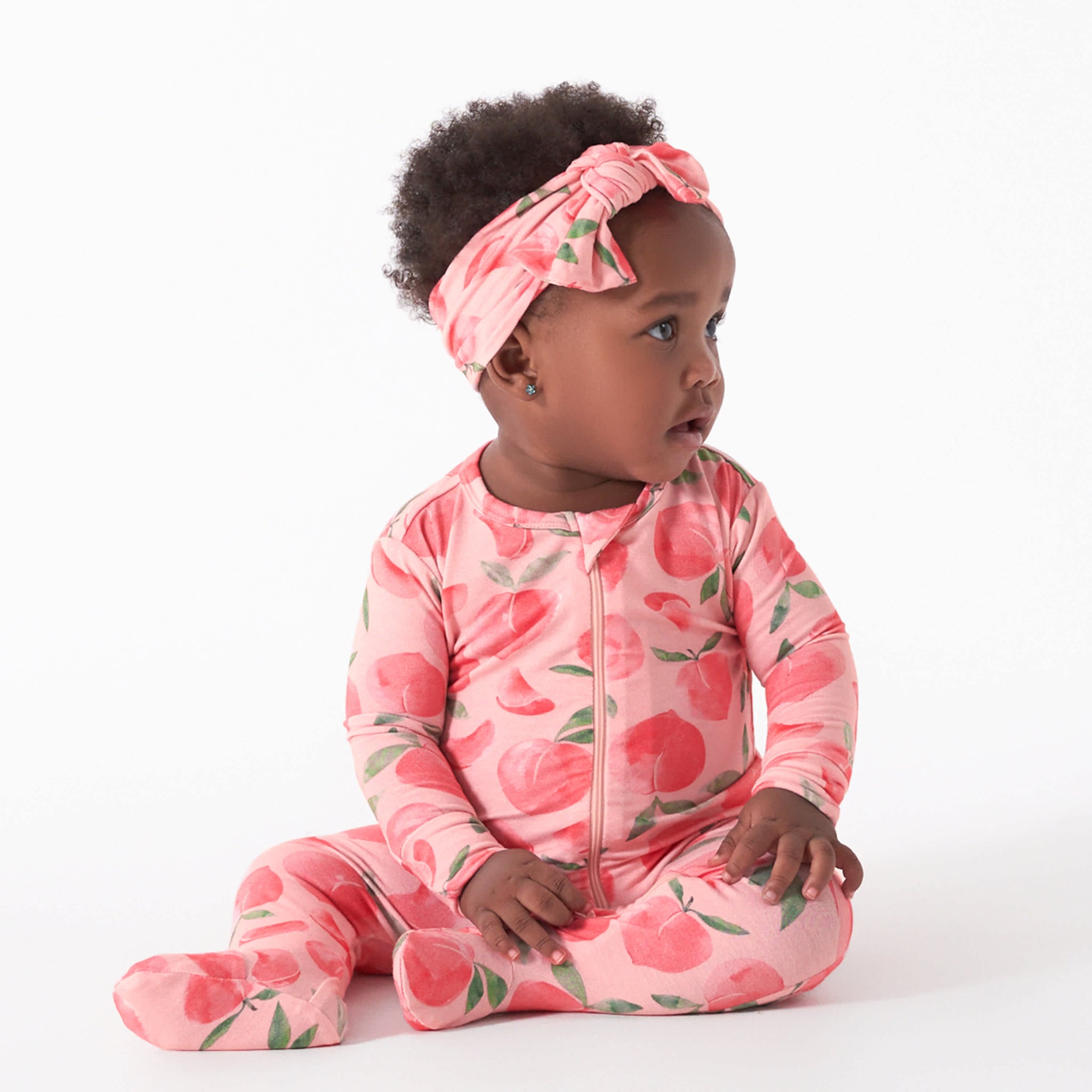 Baby & Toddler Girls Just Peachy Buttery Soft Viscose Made from Eucalyptus Snug Fit Footed Pajamas-Gerber Childrenswear Wholesale