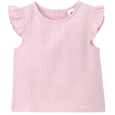 Infant & Toddler Girls Pink Gauze Flutter Sleeve Top-Gerber Childrenswear Wholesale