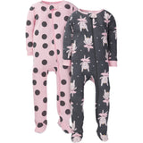 2-Pack Girls Bunny Snug Fit Footed Cotton Pajamas-Gerber Childrenswear Wholesale