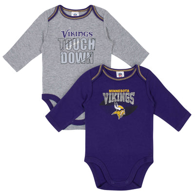 2-Pack Minnesota Vikings Long Sleeve Bodysuits-Gerber Childrenswear Wholesale