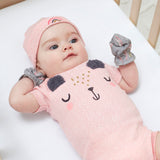 8-Piece Baby Girls Bear Caps and Mittens Bundle-Gerber Childrenswear Wholesale