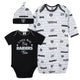 Baby Boys 3-Piece Oakland Raiders Bodysuit, Gown, and Cap Set-Gerber Childrenswear Wholesale