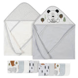 12-Piece Baby Neutral Bear Hooded Towels & Washcloths Set-Gerber Childrenswear Wholesale