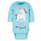 3-Pack Baby Girls Unicorn Long Sleeve Onesies® Bodysuits-Gerber Childrenswear Wholesale