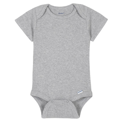 Premium Short Sleeve Onesies® Bodysuit in Light Grey-Gerber Childrenswear Wholesale