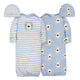 4-Piece Organic Baby Boys Bear Heads Gown and Cap Set-Gerber Childrenswear Wholesale