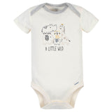 3-Pack Organic Baby Boys Jungle Short Sleeve Onesies® Brand Bodysuits-Gerber Childrenswear Wholesale