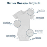 3-Pack Baby Neutral Avocado Short Sleeve Onesies® Bodysuits-Gerber Childrenswear Wholesale
