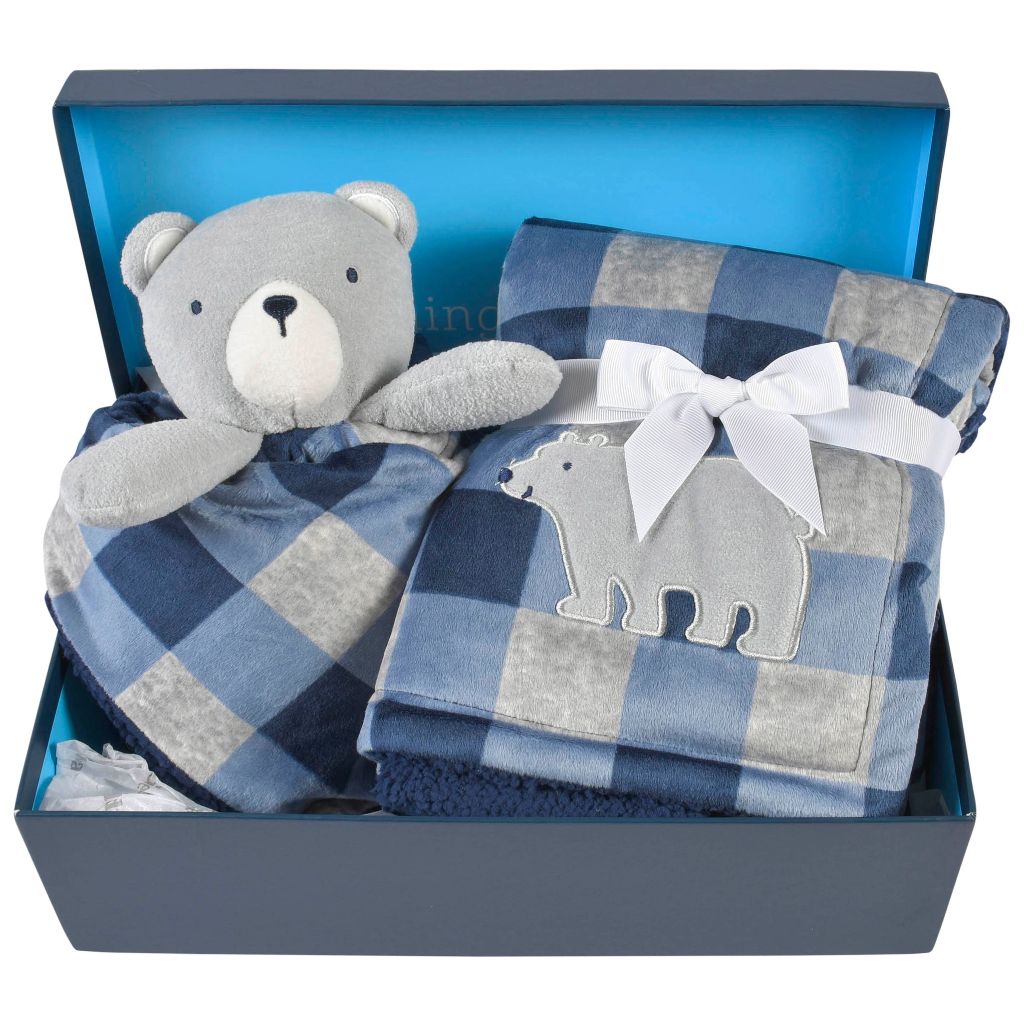 2-Piece Baby Boys Bear Blanket & Security Blanket Set-Gerber Childrenswear Wholesale