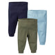 3-Pack Baby Boys Navy, Blue, and Green Pants-Gerber Childrenswear Wholesale