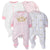 4-Pack Baby Girls Castle Zip Front Sleep ‘n Plays-Gerber Childrenswear Wholesale