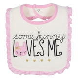 Just Born® 3-Pack Baby Girls Bunny Organic Starter Bibs-Gerber Childrenswear Wholesale
