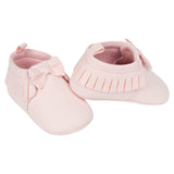 Baby Girls Pink Fringe Faux Suede Shoes-Gerber Childrenswear Wholesale