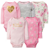 5-Pack Baby Girls Floral Long Sleeve Onesies® Bodysuits-Gerber Childrenswear Wholesale