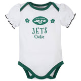 3-Pack New York Jets Short Sleeve Bodysuits-Gerber Childrenswear Wholesale
