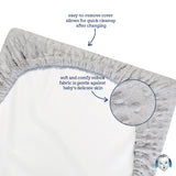 Baby Neutral White Changing Pad Cover-Gerber Childrenswear Wholesale