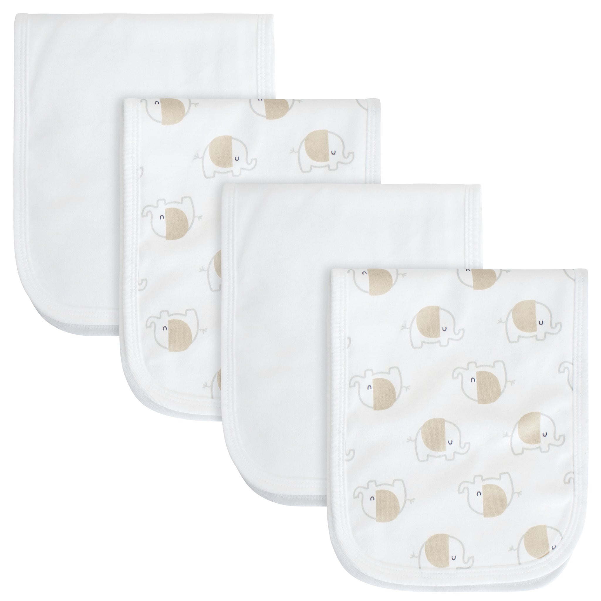 4-Pack Baby Neutral Elephant Burp Cloths-Gerber Childrenswear Wholesale