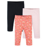 3-Pack Baby Girls Floral, Pink, & Black Pants-Gerber Childrenswear Wholesale