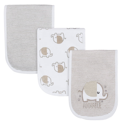 3-Pack Neutral Terry Elephant Burp Cloth-Gerber Childrenswear Wholesale