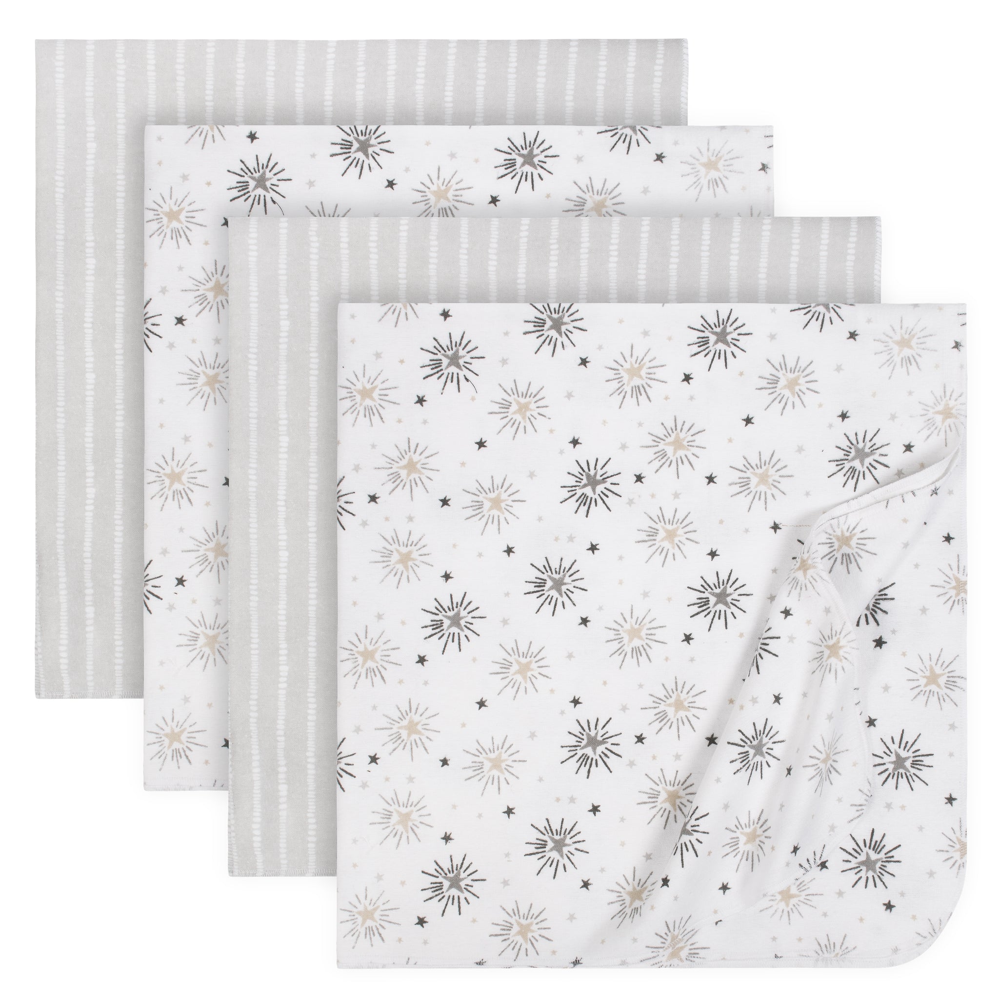 4-Pack Baby Neutral Receiving Blankets-Gerber Childrenswear Wholesale
