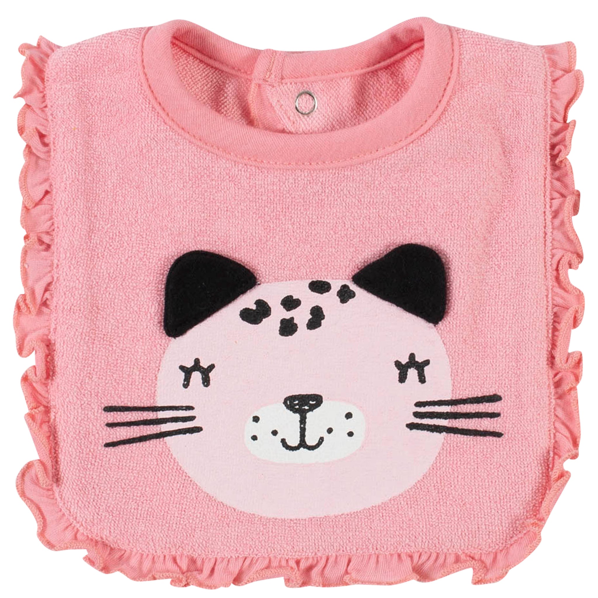 3-Pack Baby Girls Leopard Bibs-Gerber Childrenswear Wholesale