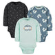 3-Pack Baby Boys Fox Long Sleeve Onesies® Bodysuits-Gerber Childrenswear Wholesale