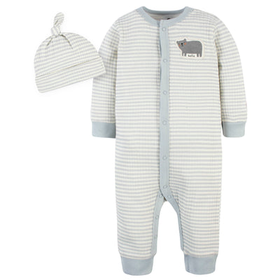 2-Piece Baby Boys Bear Coverall & Hat Set-Gerber Childrenswear Wholesale