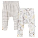 2-Pack Baby Neutral Natural Leaves Pants-Gerber Childrenswear Wholesale