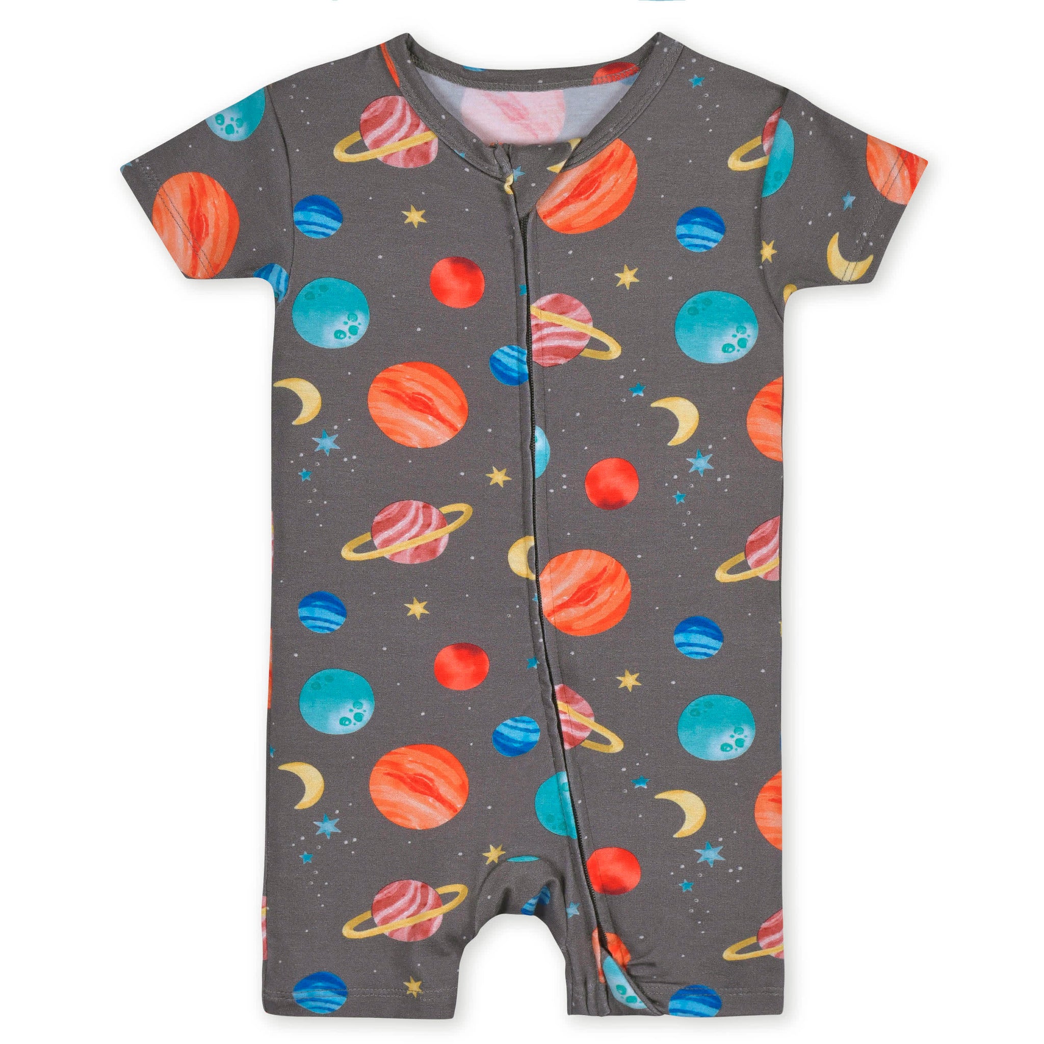Baby Outer Space Buttery Soft Viscose Made from Eucalyptus Snug Fit Romper-Gerber Childrenswear Wholesale
