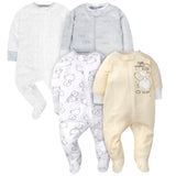 4-Pack Baby Neutral Sheep Zip Front Sleep ‘n Plays-Gerber Childrenswear Wholesale