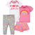 4-Piece Baby Girls Rainbows Onesies® Bodysuit, Skirted Panty, Shirt and Slim Pant Set-Gerber Childrenswear Wholesale