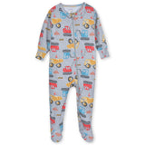 Baby & Toddler Boys Construction Trucks Buttery Soft Viscose Made from Eucalyptus Snug Fit Footed Pajamas-Gerber Childrenswear Wholesale