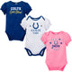 3-Pack Baby Girls Colts Short Sleeve Bodysuits-Gerber Childrenswear Wholesale