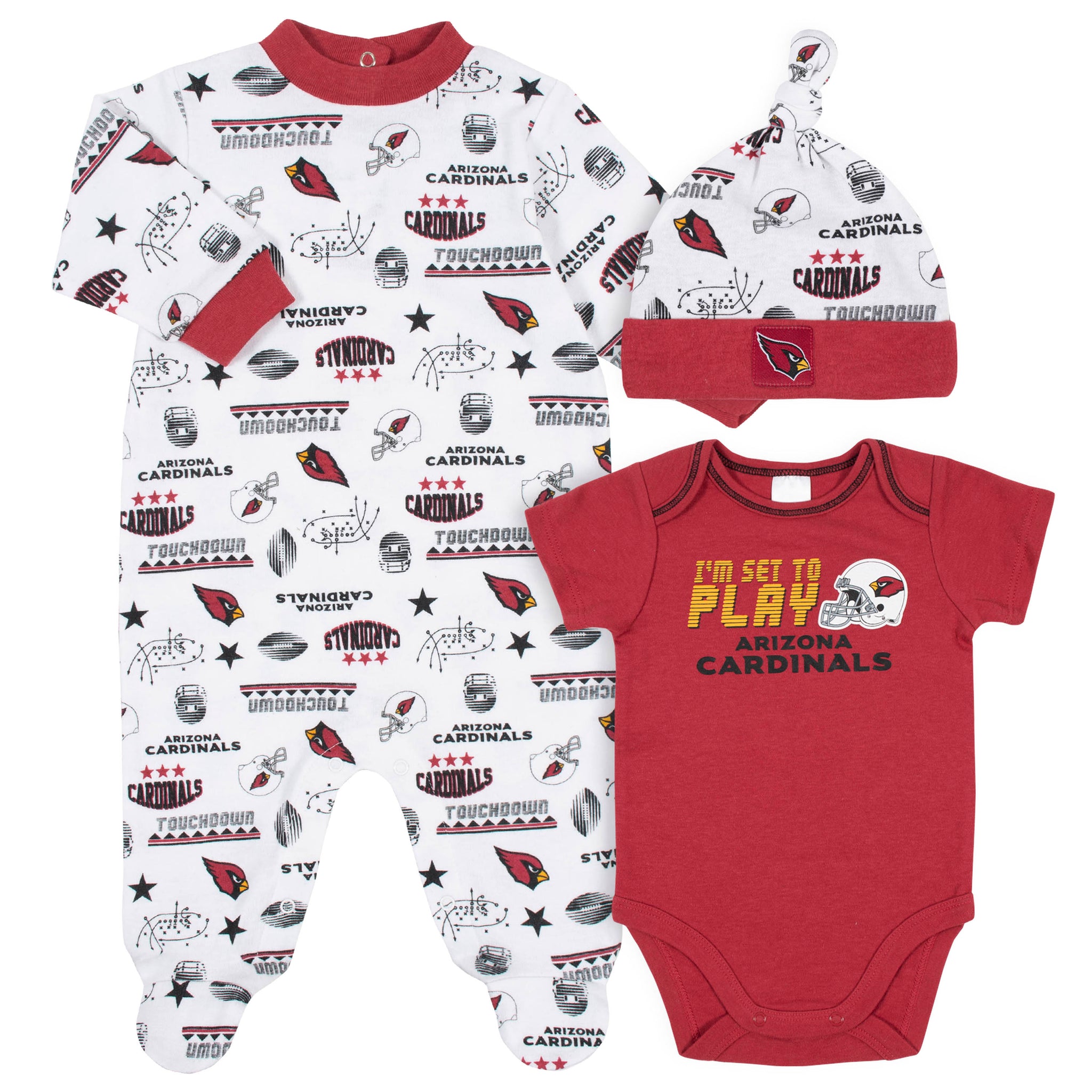 3-Piece Baby Boys Cardinals Bodysuit, Sleep 'N Play, and Cap Set-Gerber Childrenswear Wholesale