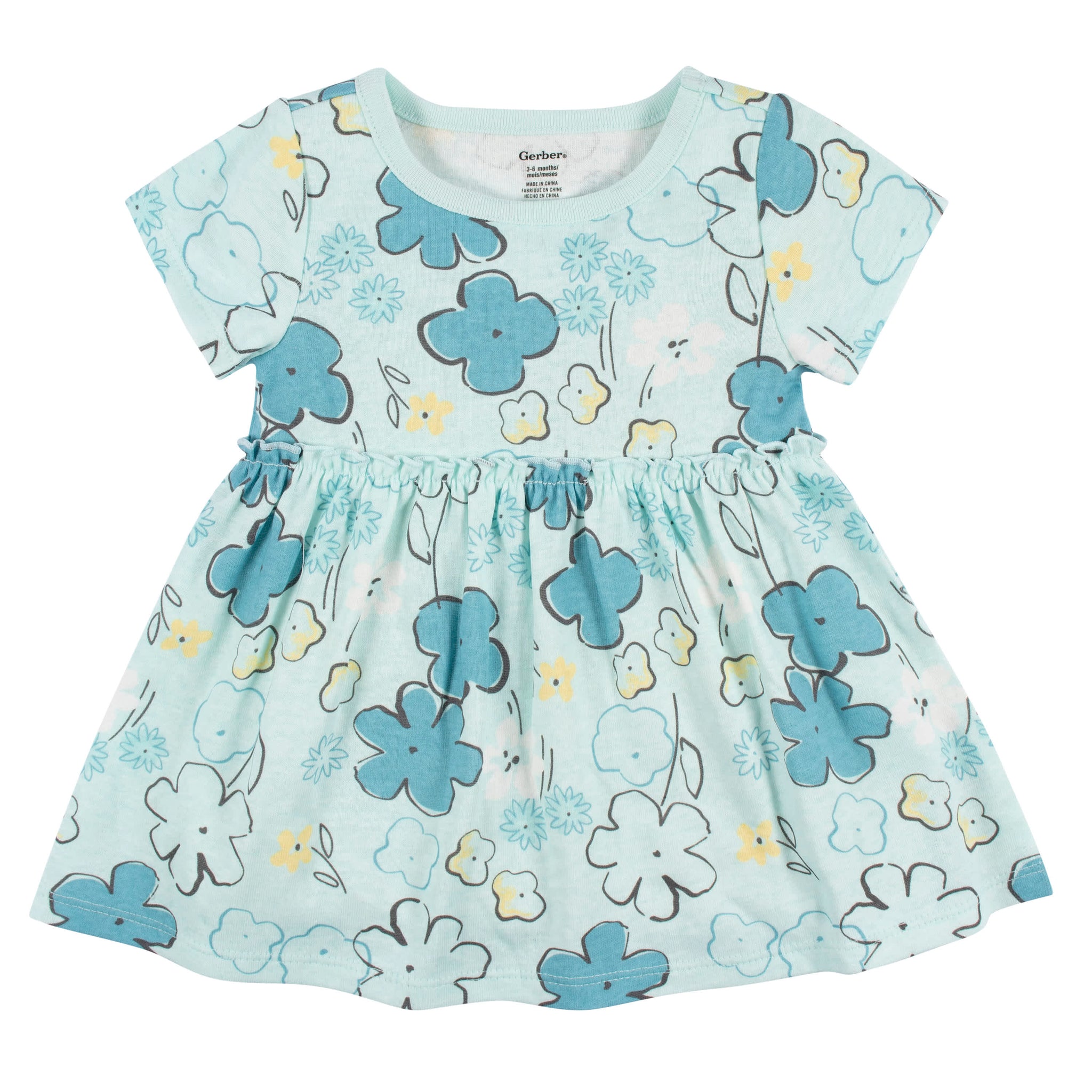 3-Piece Baby & Toddler Girls Bee Petals Dress, Diaper Cover & Headband Set-Gerber Childrenswear Wholesale