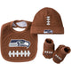 NFL 3-Piece Baby Boys Seahawks Cap, Booties and Bib Set-Gerber Childrenswear Wholesale