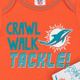 3-Pack Miami Dolphins Short Sleeve Bodysuits-Gerber Childrenswear Wholesale