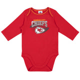 2-Pack Kansas City Chiefs Long Sleeve Bodysuits-Gerber Childrenswear Wholesale