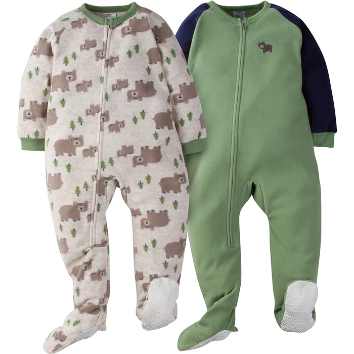 Gerber Toddler Boy 2-pack Bear Blanket Sleeper-Gerber Childrenswear Wholesale