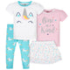 4-Piece Girls Unicorn Skirted Panty, Shirts and Slim Pant Set-Gerber Childrenswear Wholesale