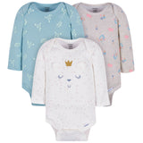 3-Pack Baby Girls Bear Fairy Long Sleeve Onesies® Bodysuits-Gerber Childrenswear Wholesale