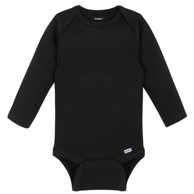 Premium Long Sleeve Onesies® Bodysuit in Black-Gerber Childrenswear Wholesale